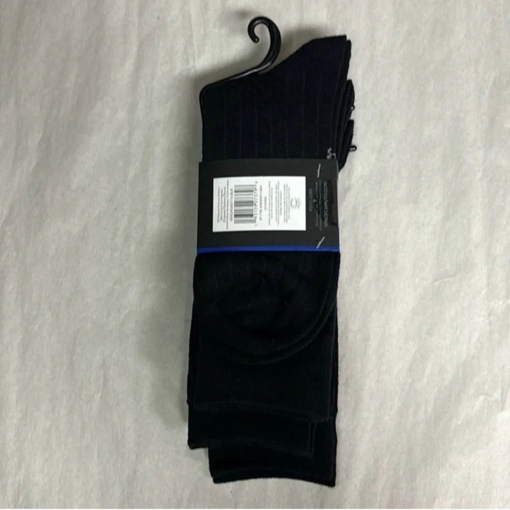 New Vince Camuto Socks 3 Pair Men’s Black Ribbed Dress Socks Business Casual - Picture 4 of 12